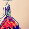 Fashion sketch with OkoNorm felt tips and the magic wand pen | here used for the yellow lines | Conscious Craft
